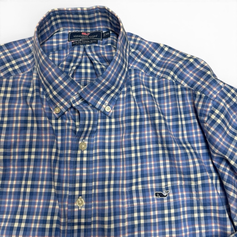 Vineyard Vines Men's SLIM FIT Tucker Shirt Button Down Cotton Lycra Blue XXL